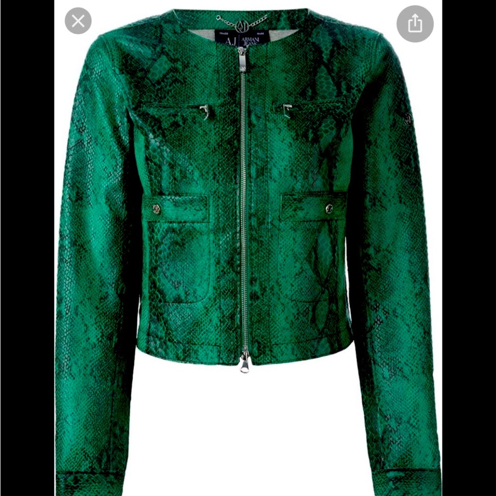 Armani Jeans Green and Black Logo Top